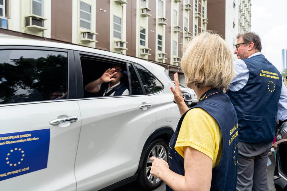 European Union chief observer Marta Temido leads the sendoff ceremony for the election observation mission's short-term observers in Makati City on Wednesday, May 7, 2025. PHOTO FROM EU-EOM